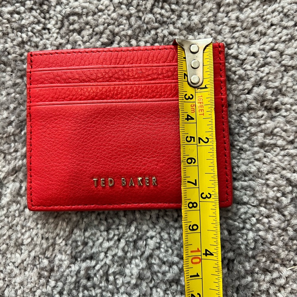 Ted Baker Red Leather Card Holder - Picture 4 of 10